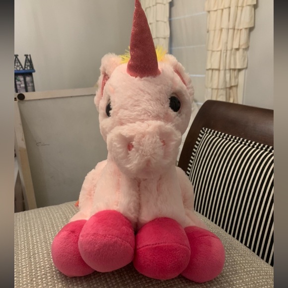 FAB NY Hug Me & Fill Me Jumbo Plush Rainbow Pink Unicorn Money Bank Piggy Bank - Picture 2 of 7